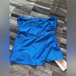SHEIN Bright Blue Strapless Tube Top